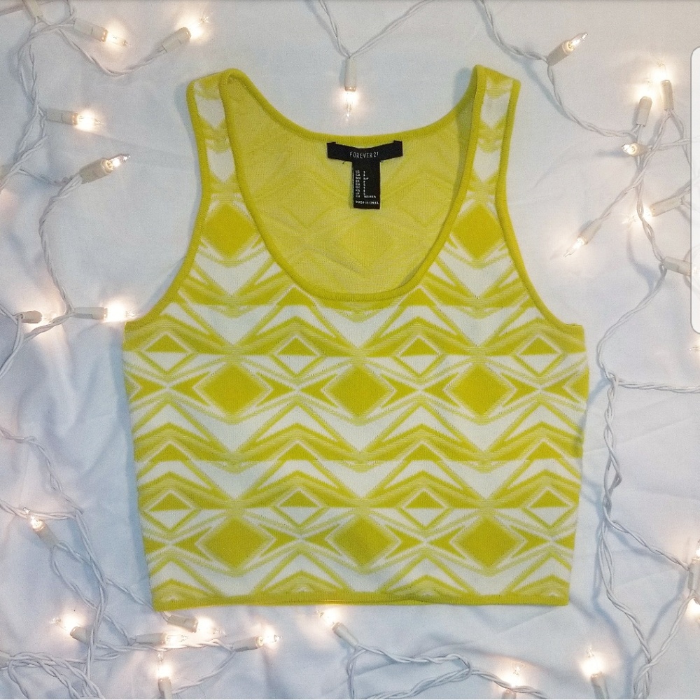 Funky F21 Cropped Yellow Halter